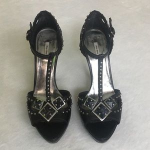 ‼️ SOLD ‼️ Miu Miu black t-strap studded sandals 36.5